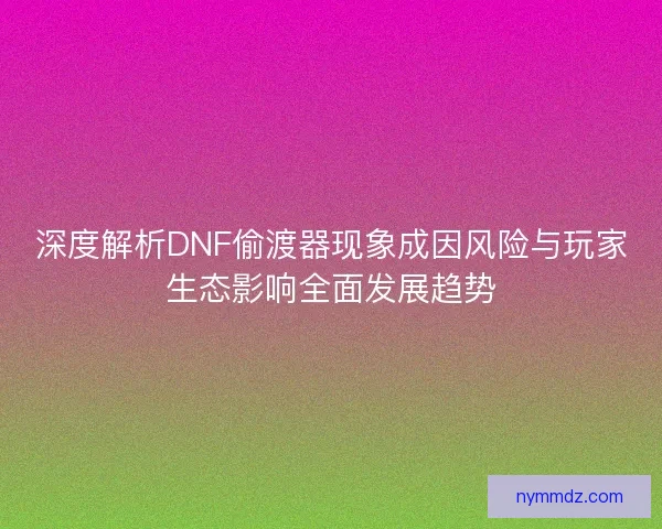 深度解析DNF偷渡器现象成因风险与玩家生态影响全面发展趋势